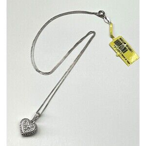 STS Necklace Sterling Silver 925 Chain Heart Pendant Necklace - NEW